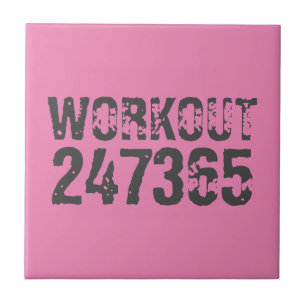 Uitstekende en gekraste tekst Werkout 247365 roze Tegeltje