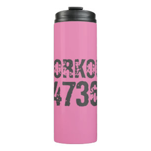 Uitstekende en gekraste tekst Werkout 247365 roze Thermosbeker