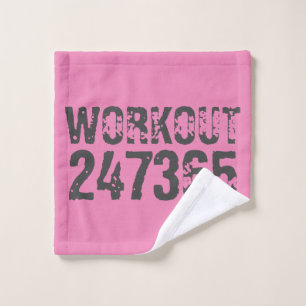 Uitstekende en gekraste tekst Werkout 247365 roze Washandje
