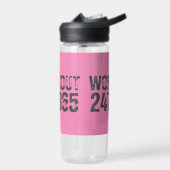 Uitstekende en gekraste tekst Werkout 247365 roze Waterfles (Links)