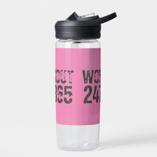 Uitstekende en gekraste tekst Werkout 247365 roze Waterfles (Links)