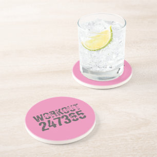 Uitstekende en gekraste tekst Werkout 247365 roze Zandsteen Onderzetter