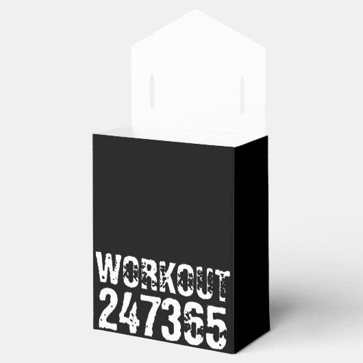 Uitstekende en gekraste tekst Werkout 247365 wit Bedankdoosjes (Geopend)