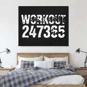 Uitstekende en gekraste tekst Werkout 247365 wit Canvas Afdruk (Insitu (Slaapkamer))