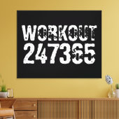 Uitstekende en gekraste tekst Werkout 247365 wit Canvas Afdruk (Insitu (Woonkamer))