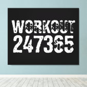 Uitstekende en gekraste tekst Werkout 247365 wit Canvas Afdruk (Insitu (Houten vloer))
