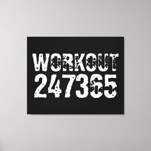 Uitstekende en gekraste tekst Werkout 247365 wit Canvas Afdruk (Voorkant)