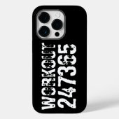 Uitstekende en gekraste tekst Werkout 247365 wit Case-Mate iPhone Case (Achterkant)