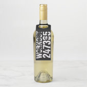 Uitstekende en gekraste tekst Werkout 247365 wit Flessenhanger (Op fles)