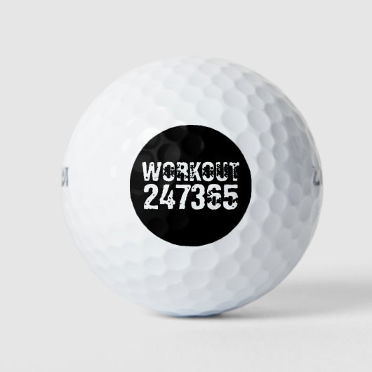 Uitstekende en gekraste tekst Werkout 247365 wit Golfballen (Voorkant)