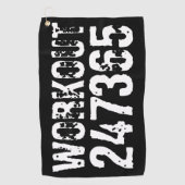 Uitstekende en gekraste tekst Werkout 247365 wit Golfhanddoek (Voorkant)