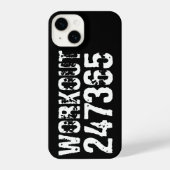 Uitstekende en gekraste tekst Werkout 247365 wit iPhone Hoesje (Achterkant)