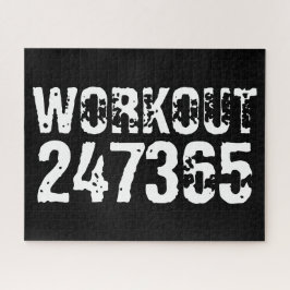 Uitstekende en gekraste tekst Werkout 247365 wit Legpuzzel