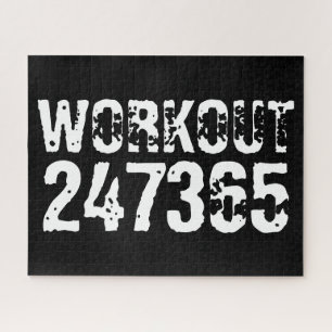 Uitstekende en gekraste tekst Werkout 247365 wit Legpuzzel