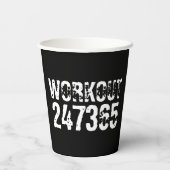 Uitstekende en gekraste tekst Werkout 247365 wit Papieren Bekers (Achterkant)