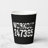 Uitstekende en gekraste tekst Werkout 247365 wit Papieren Bekers (Voorkant)