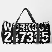 Uitstekende en gekraste tekst Werkout 247365 wit Plunjezak (Voorkant)