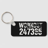 Uitstekende en gekraste tekst Werkout 247365 wit Sleutelhanger (Achterkant)