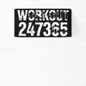 Uitstekende en gekraste tekst Werkout 247365 wit Spandoek (Insitu)