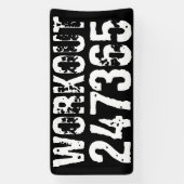 Uitstekende en gekraste tekst Werkout 247365 wit Spandoek (Verticaal)