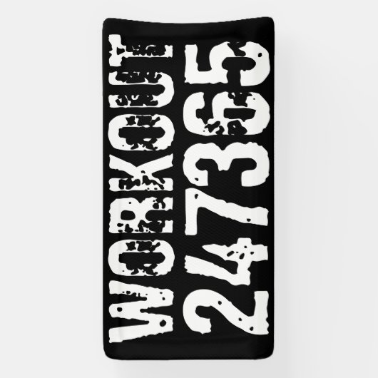 Uitstekende en gekraste tekst Werkout 247365 wit Spandoek (Verticaal)