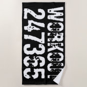 Uitstekende en gekraste tekst Werkout 247365 wit Strandlaken (Voorkant)