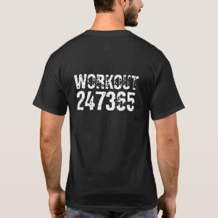 Uitstekende en gekraste tekst Werkout 247365 wit T-shirt