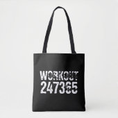 Uitstekende en gekraste tekst Werkout 247365 wit Tote Bag (Voorkant)