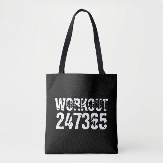 Uitstekende en gekraste tekst Werkout 247365 wit Tote Bag (Voorkant)