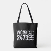 Uitstekende en gekraste tekst Werkout 247365 wit Tote Bag (Achterkant)