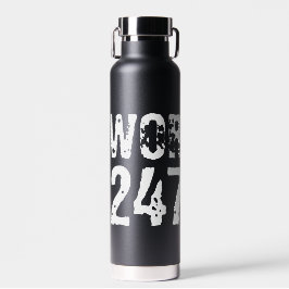 Uitstekende en gekraste tekst Werkout 247365 wit Waterfles