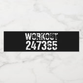 Uitstekende en gekraste tekst Werkout 247365 wit Waterfles Etiket (Enkel label)