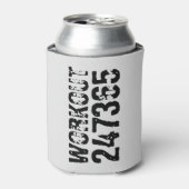 Uitstekende en gekraste tekst Werkout 247365 zwart Blikjeskoeler (Blikje Voorkant)