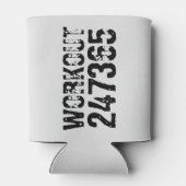 Uitstekende en gekraste tekst Werkout 247365 zwart Blikjeskoeler (Achterkant)