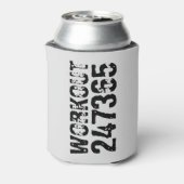 Uitstekende en gekraste tekst Werkout 247365 zwart Blikjeskoeler (Blikje Achterkant)