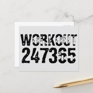Uitstekende en gekraste tekst Werkout 247365 zwart Briefkaart