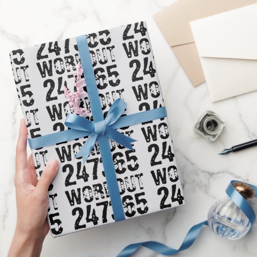Uitstekende en gekraste tekst Werkout 247365 zwart Cadeaupapier (Geschenken)