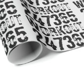 Uitstekende en gekraste tekst Werkout 247365 zwart Cadeaupapier (Rol Hoek)