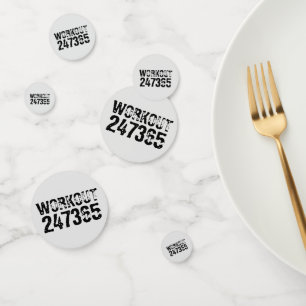 Uitstekende en gekraste tekst Werkout 247365 zwart Confetti