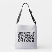 Uitstekende en gekraste tekst Werkout 247365 zwart Crossbody Tas (Achterkant)