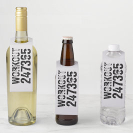 Uitstekende en gekraste tekst Werkout 247365 zwart Flessenhanger