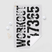 Uitstekende en gekraste tekst Werkout 247365 zwart Golfhanddoek (Insitu)