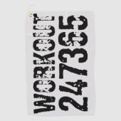Uitstekende en gekraste tekst Werkout 247365 zwart Golfhanddoek (Voorkant)