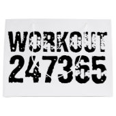 Uitstekende en gekraste tekst Werkout 247365 zwart Groot Cadeauzakje (Voorkant)