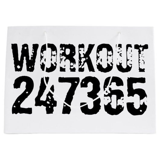 Uitstekende en gekraste tekst Werkout 247365 zwart Groot Cadeauzakje (Voorkant)