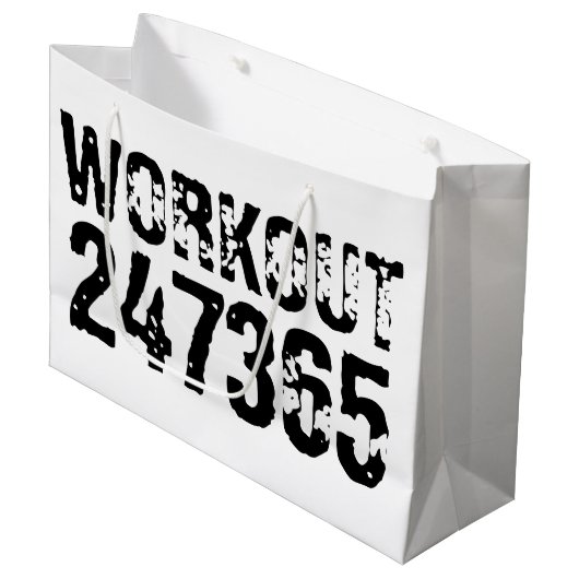 Uitstekende en gekraste tekst Werkout 247365 zwart Groot Cadeauzakje (Voorkant Gekanteld)