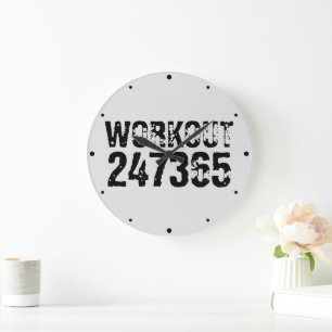 Uitstekende en gekraste tekst Werkout 247365 zwart Grote Klok