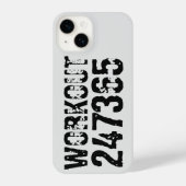 Uitstekende en gekraste tekst Werkout 247365 zwart iPhone Hoesje (Achterkant)