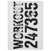 Uitstekende en gekraste tekst Werkout 247365 zwart Klembord (Achterkant)