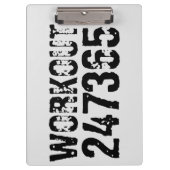 Uitstekende en gekraste tekst Werkout 247365 zwart Klembord (Voorkant)